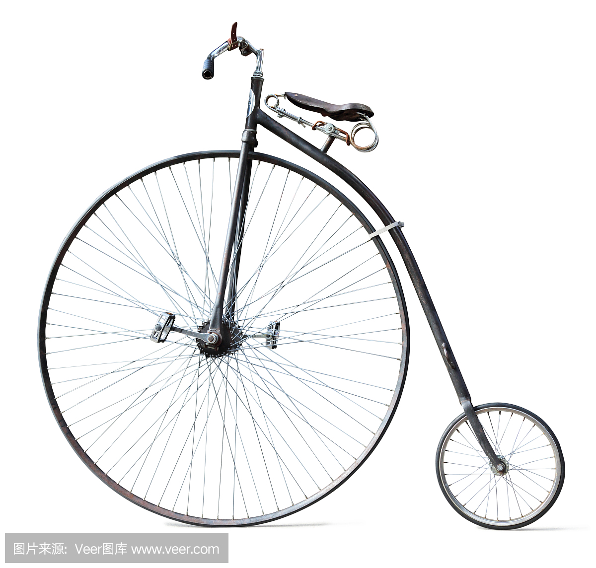 古董自行車(chē)孤立在白色上
